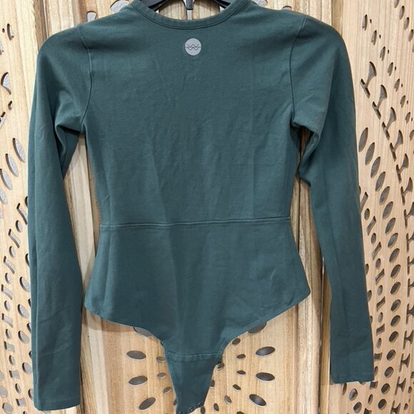 Urban Outfitters Long Sleeve Lace-Up Bodysuit – Forest Green (Size S) - Picture 4 of 4